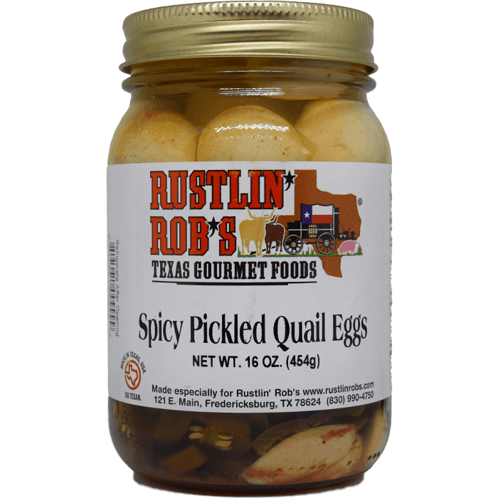 Spicy Pickled Quail Eggs • Rustlin' Rob's Gourmet Texas Foods