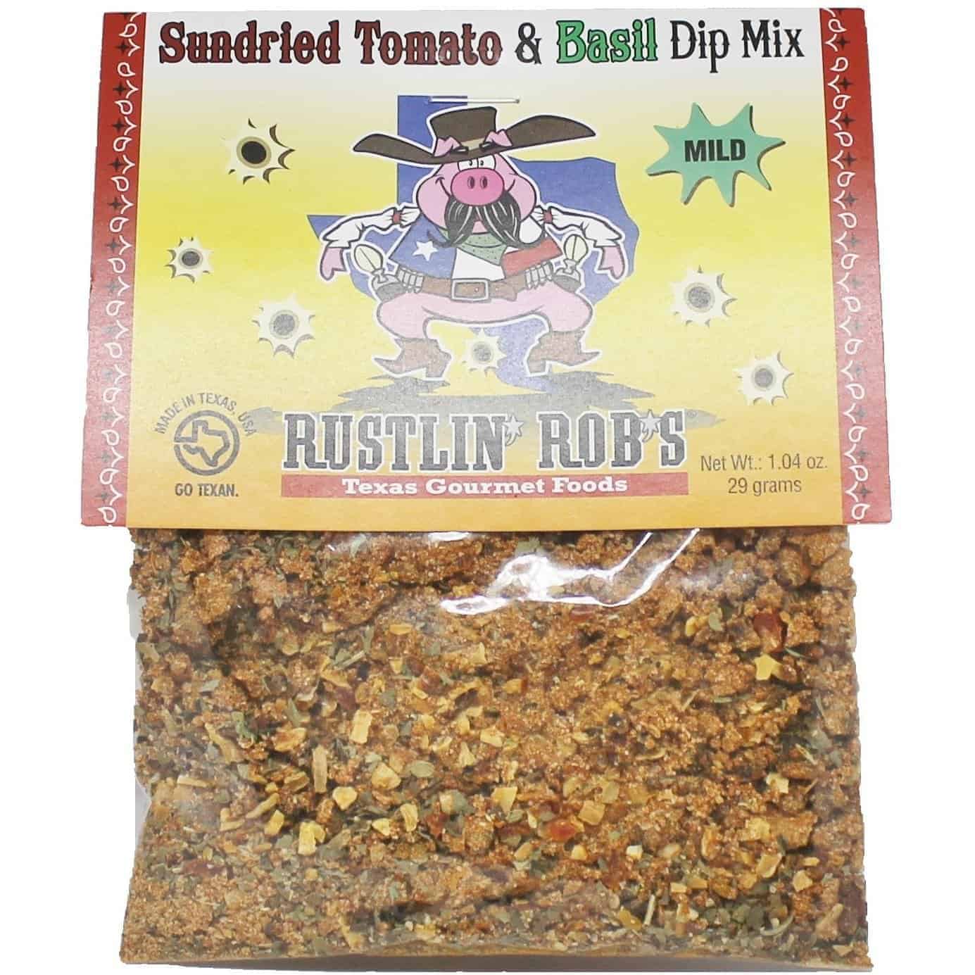 Sundried Tomato and Basil Dip Mix • Rustlin' Rob's Gourmet Texas Foods