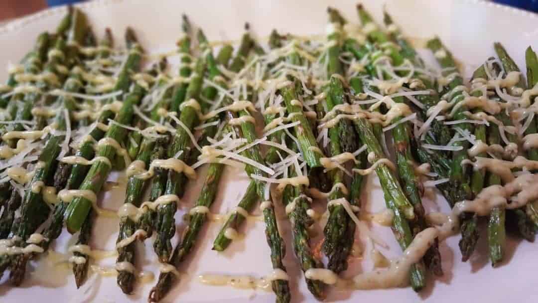 PESTO ASPARAGUS made with Rustlin’ Rob’s Pesto Aioli