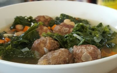 Kale and Meatball Soup with Rustlin’ Rob’s All Around Seasoning