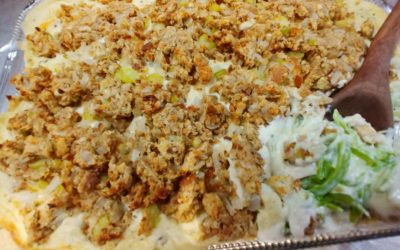 Leftover Turkey or Chicken Casserole with Rustlin’ Rob’s Artichoke Parmesan Dip Mix