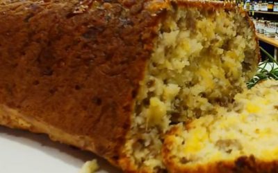 Sausage & Cheese Bread with Rustlin’ Rob’s Verde Hot Sauce