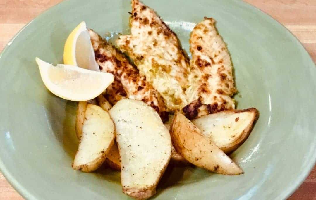 Jalapeno Chicken with Crispy Potatoes made with Rustlin’ Rob’s Jalapeno Avocado Oil