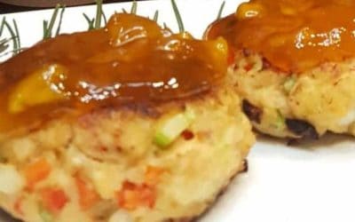 Crab Cakes with Rustlin’ Rob’s Hot Pepper Peach Jam