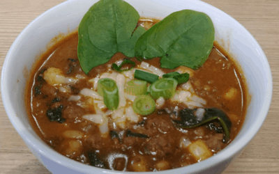 Yak Burger Soup made with Rustlin’ Rob’s Dynamite Chili Fixin’s