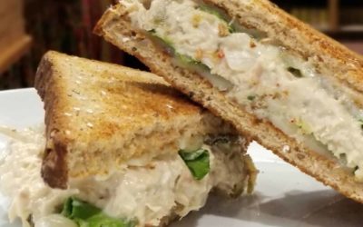 Tuna Salad Sandwich with Rustlin’ Rob’s Ghost Chili Salsa and Rustlin’ Rob’s Sweet Hot Jalapeno Relish