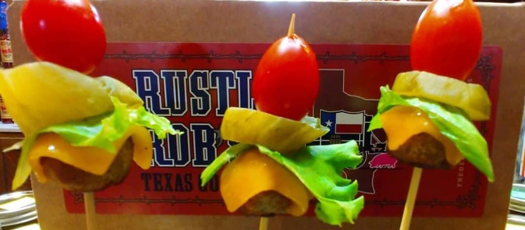 Bunless Burger Bites with Rustlin’ Rob’s Habanero Chunk Pickles