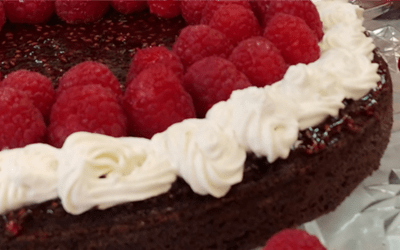 Brownie Torte with Rustlin’ Rob’s Hot Pepper Raspberry Preserves