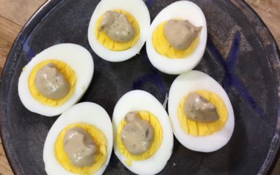 Boiled Eggs with Rustlin’ Rob’s Dill Pickled Mustard