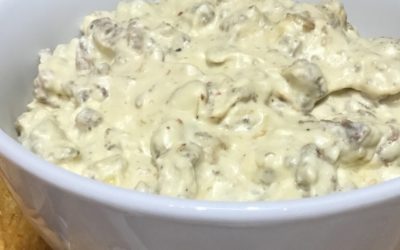 Sausage & Cheese Slow Cooker Dip with Rustlin’ Rob’s Hatch Chile Cream Cheese