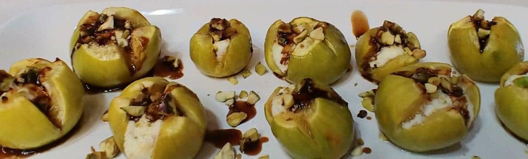 Warm Figs with Goat Cheese, Pistachios and Rustlin’ Rob’s Fig Balsamic Vinegar