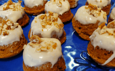 Mini Carrot Cakes made with Rustlin’ Rob’s Praline Pecans