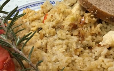 Chicken and Rice Casserole with Rustlin’ Rob’ Rattlesnake Bites