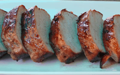Grilled Glazed Pork Tenderloin made with Rustlin’ Rob’s Red Chili Wild Plum Sauce