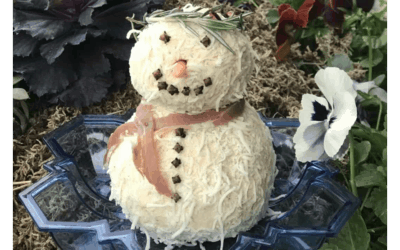 Snowman Cheeseball made with any Rustlin’ Rob’s Dip Mix
