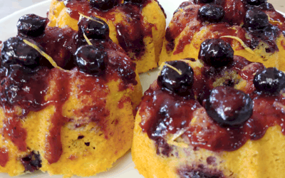 Mini Lemon Blueberry Bundt Cakes with Rustlin’ Rob’s Blueberry Preserves