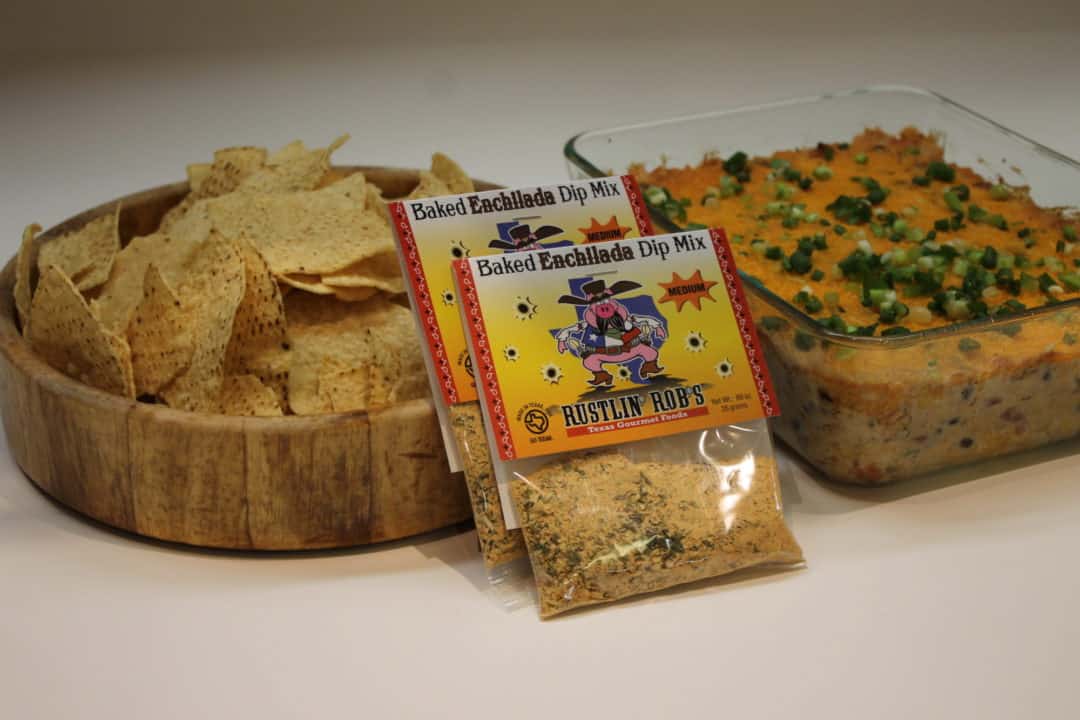 Cheesy Southwest Dip with Rustlin’ Rob’s Baked Enchilada Dip Mix Cheesy Southwest Dip with Rustlin' Rob's Baked Enchilada Dip Mix