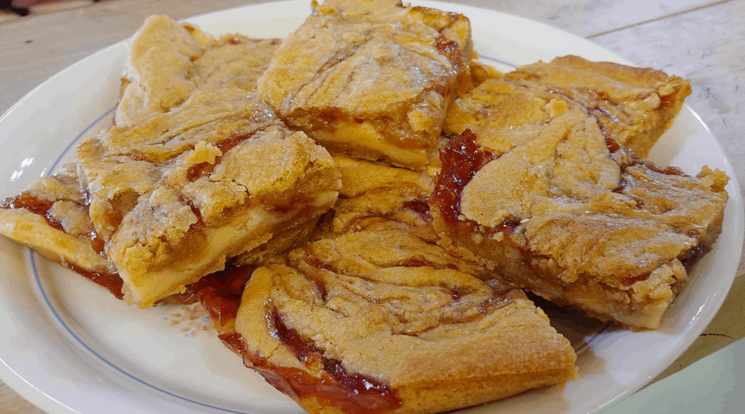 Raspberry Plum Cheesecake Blondies