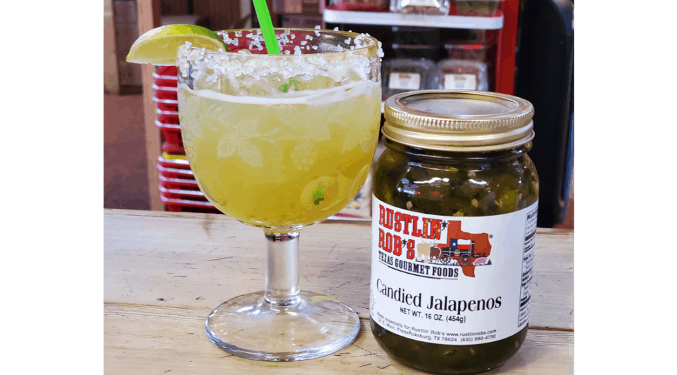 Jalapeno Margarita with Rustlin' Rob's Candied Jalapenos • Rustlin' Rob