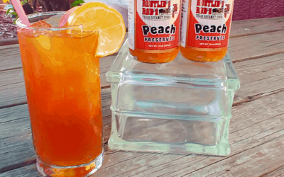 Peach Bourbon Iced Tea with Rustlin’ Rob’s Peach Preserves
