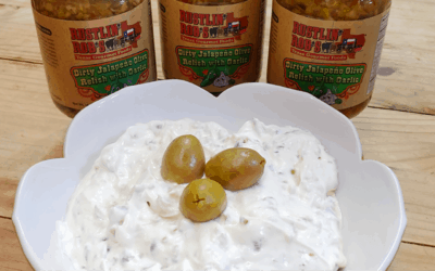 Rustlin’ Rob’s Dirty Jalapeno Olive Relish Sour Cream Dip