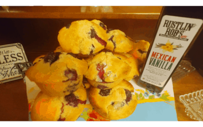 Blueberry Muffins with Rustlin’ Rob’s Mexican Vanilla