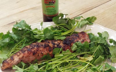 Grilled Pork Tenderloin with Rustlin’ Rob’s Roasted Garlic Oil