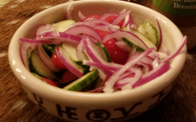 Cucumber Salad with Rustlin’ Rob’s Parmesan Garlic Vinaigrette