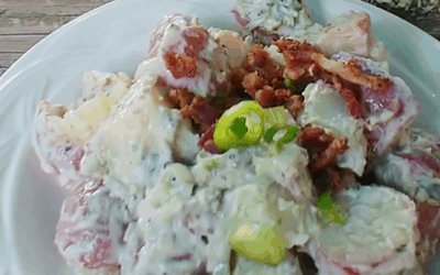Loaded Baked Potato Salad with Rustlin’ Rob’s Peppercorn Parmesan Dip Mix