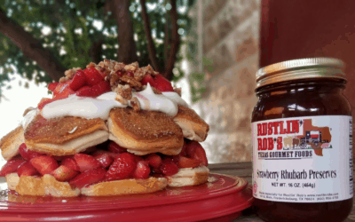 Rustlin’ Rob’s Strawberry Rhubarb Biscuit Cake