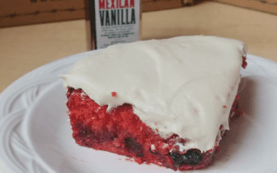 Blackberry Cake Topped with Sweet Cream made with Rustlin’ Rob’s Mexican Vanilla