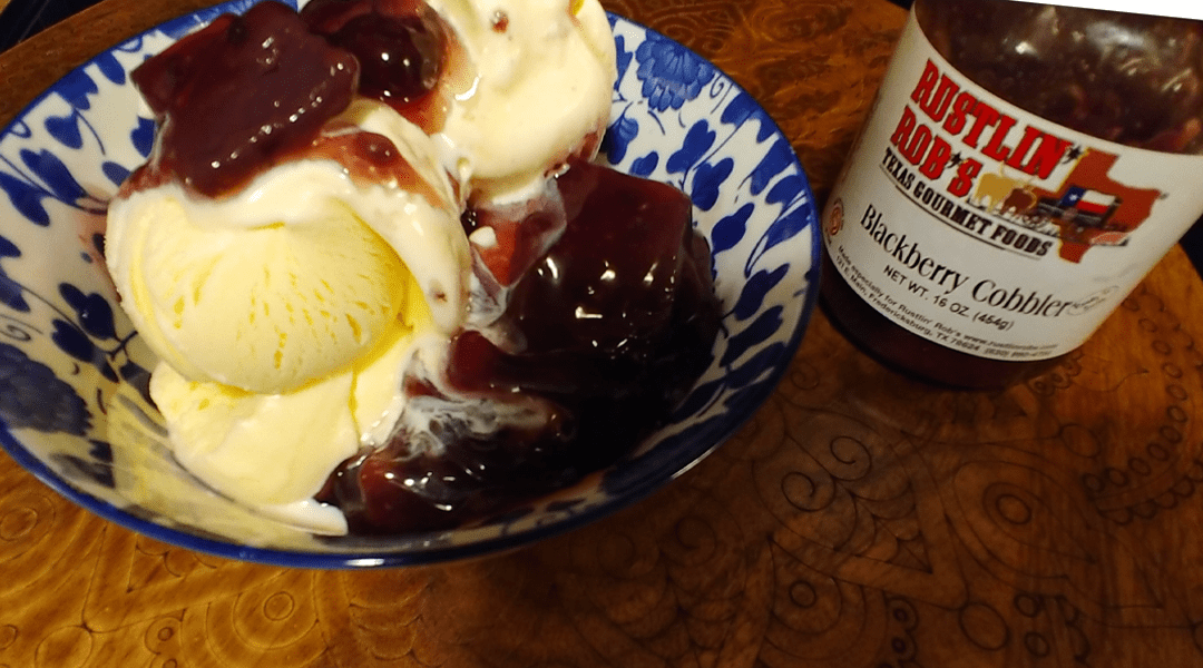 blackberry cobbler with icecream