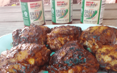 Green Chili Grilled BBQ Chicken with Rustlin’ Rob’s Green Chili BBQ Sauce