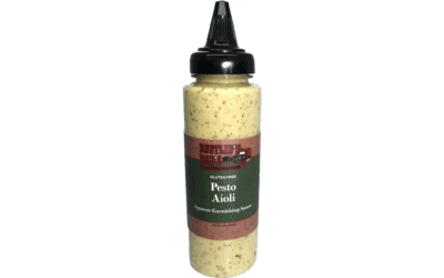 Crusted Pesto Chicken with Rustlin’ Rob’s Pesto Aioli
