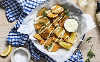 Fried Pickle Chips with Rustlin’ Rob’s  Dill Pickle Aioli